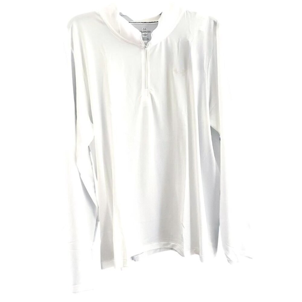 Under Armour Mens White Quarter Zip Pullover Long Sleeve Top Activewear Sz 3XL - Picture 7 of 10